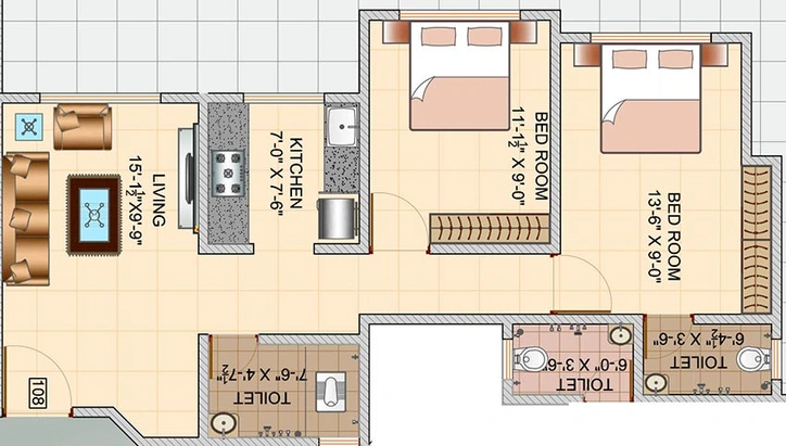 2 BHK Flat in Anand Excellency Prithvi Srishti Complex Phase 2 in Palghar, Palghar - Image 815087