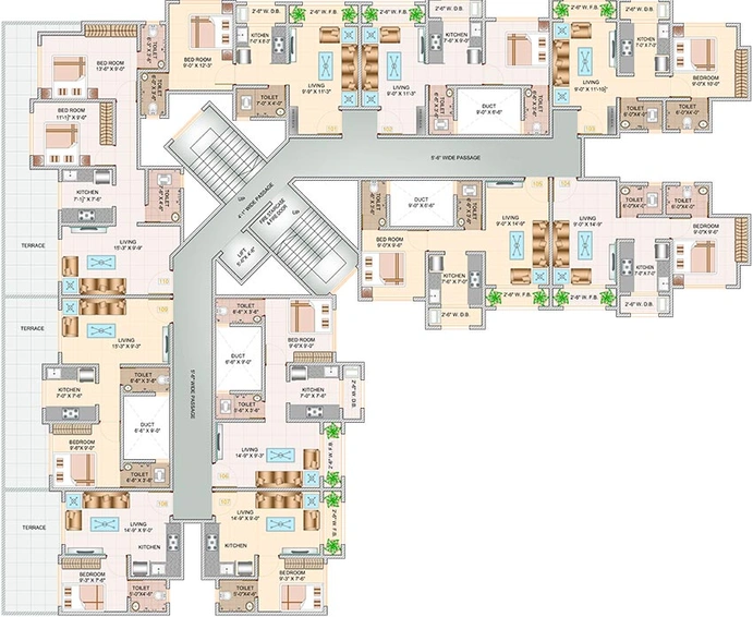 Floor Plan of Hansraj Tower Prithvi Srishti Complex Phase 2 in Palghar, Palghar - Image 165836