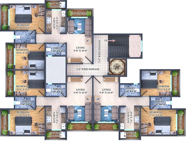 Floor Plan of Shrehit Emerald Woods in Boisar West, Palghar - Image 165841