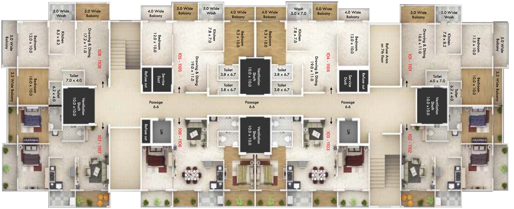 Floor Plan of Sacchidanand Waman Nagri in Pipla, Nagpur - Image 114934