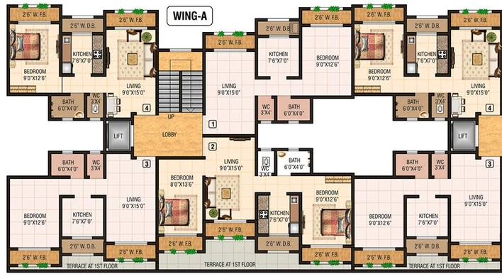 Floor Plan of Aarya Pranav Apartments in Boisar West, Palghar - Image 165868