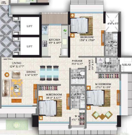 3 BHK Flat in Paradigm Nivan in Khar West, Mumbai - Image 815112