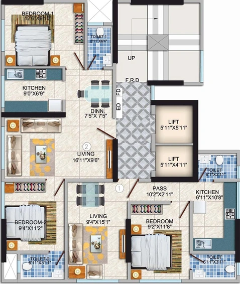 Floor Plan of Paradigm Casa Palazzo in Borivali East, Mumbai - Image 165922