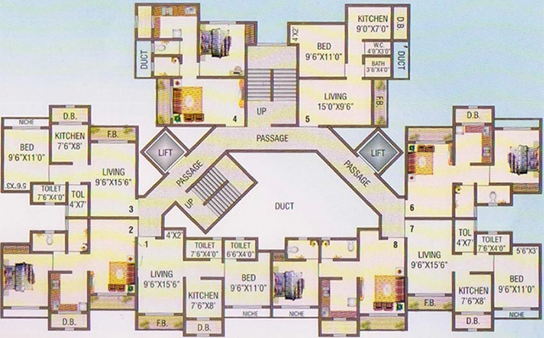 Floor Plan of Basudeo Vasudev Sky High in Mira Road East, Thane - Image 165933