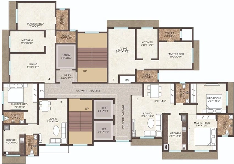 Floor Plan of Basudeo Vasudev Heights in Mira Road East, Thane - Image 165952