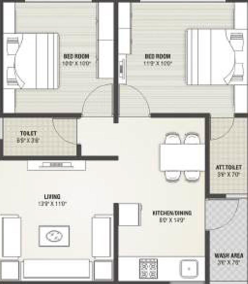 2 BHK Flat in Shree Sopan Pratishtha in Kudasan, Gandhinagar - Image 815240