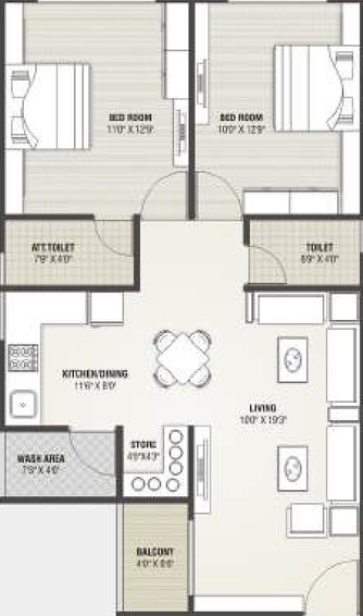 2 BHK Flat in Shree Sopan Pratishtha in Kudasan, Gandhinagar - Image 815241