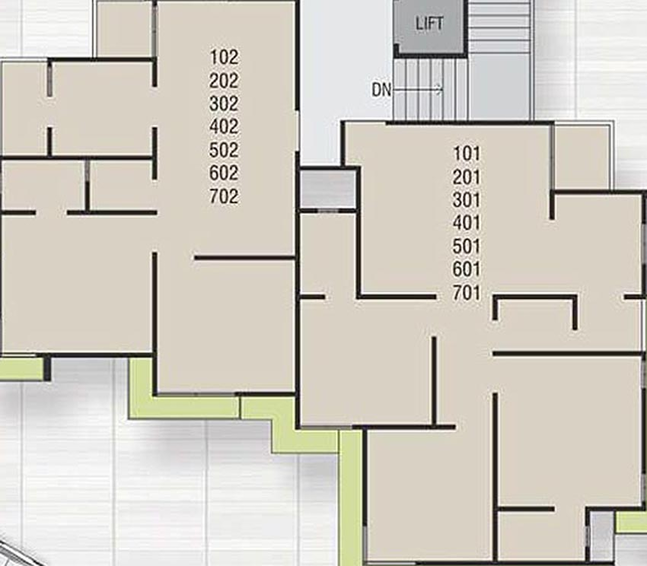 Floor Plan of Suraj Sun Aura in Chiloda, Gandhinagar - Image 166508