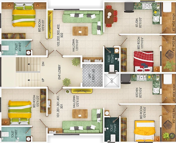 Floor Plan of VR Shree Sai Residency in Dabha, Nagpur - Image 166745