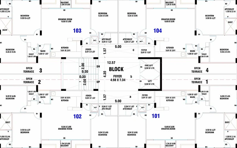 Floor Plan of Om The Fortune Homes in Sargasan, Gandhinagar - Image 166971