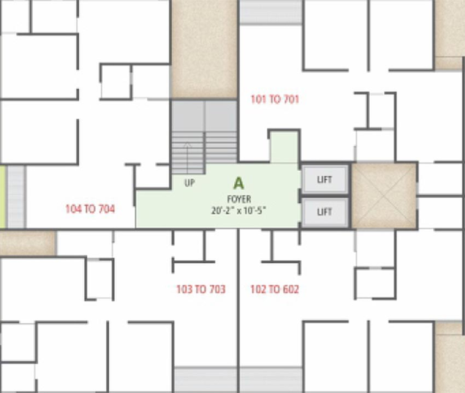 Floor Plan of Shreenath The Parkside in Nana Chiloda, Ahmedabad - Image 167074