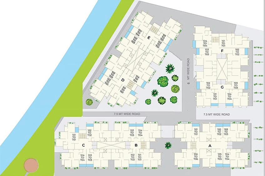 Master Plan of Shreenath The Riverside in Nana Chiloda, Ahmedabad - Image 167090