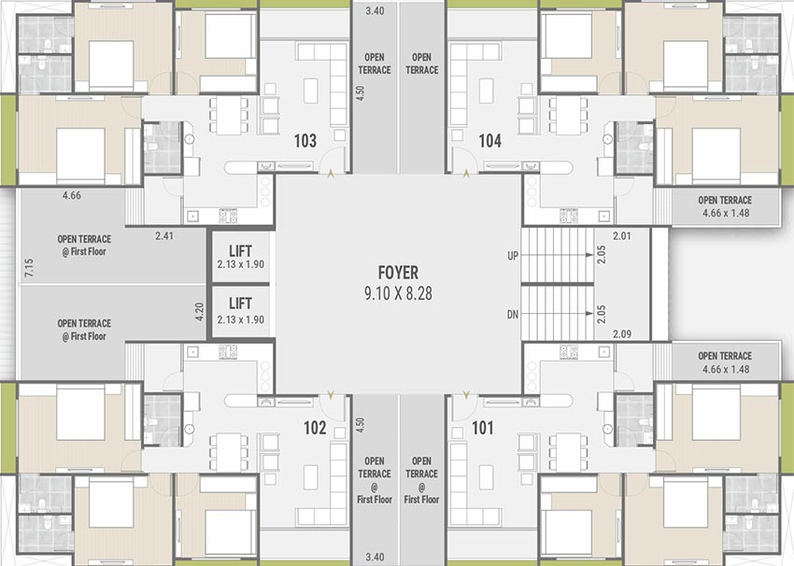 Floor Plan of Parishram The Venetia in Vaishnodevi Circle, Ahmedabad - Image 167114
