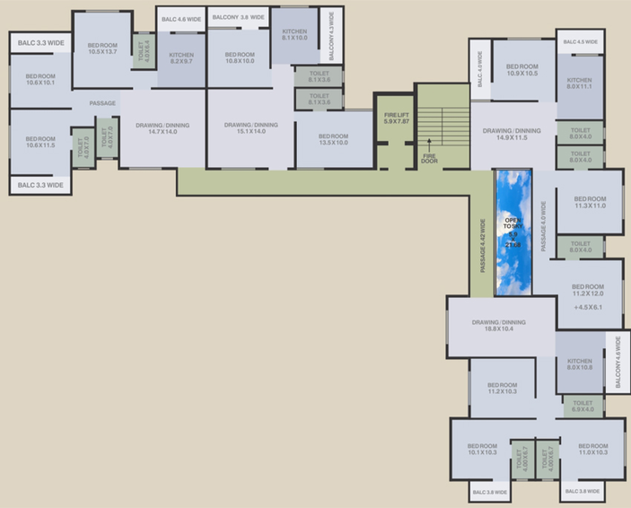 Floor Plan of Harihar Gokul Park 2 in Manish Nagar, Nagpur - Image 114868