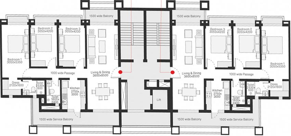 Floor Plan of Cosme Central Park in Mapusa, Goa - Image 167325