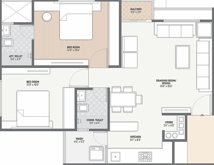 2 BHK Flat in Vraj Sapphire in Randesan, Gandhinagar - Image 815522