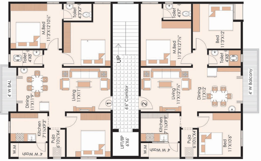 Floor Plan of MK Lotus in Madhurawada, Visakhapatnam - Image 167395
