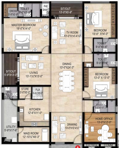 3 BHK Flat in MK One in Yendada, Visakhapatnam - Image 815548