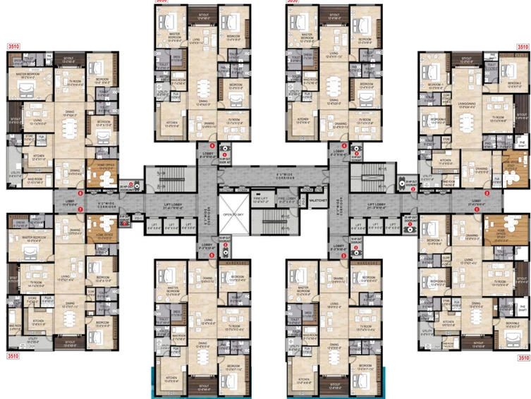 Floor Plan of MK One in Yendada, Visakhapatnam - Image 167461