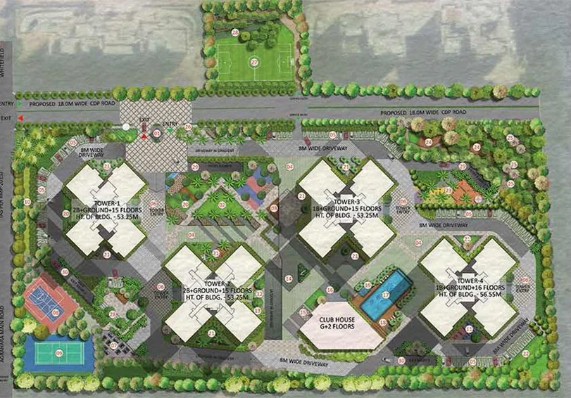 Master Plan of Prestige Pine Forest in Whitefield, Bangalore - Image 167583