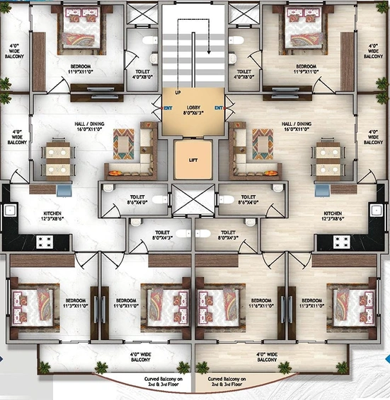 Floor Plan of Sudarshan Shri Gajanan Residency 1 in Narendra Nagar, Nagpur - Image 167641
