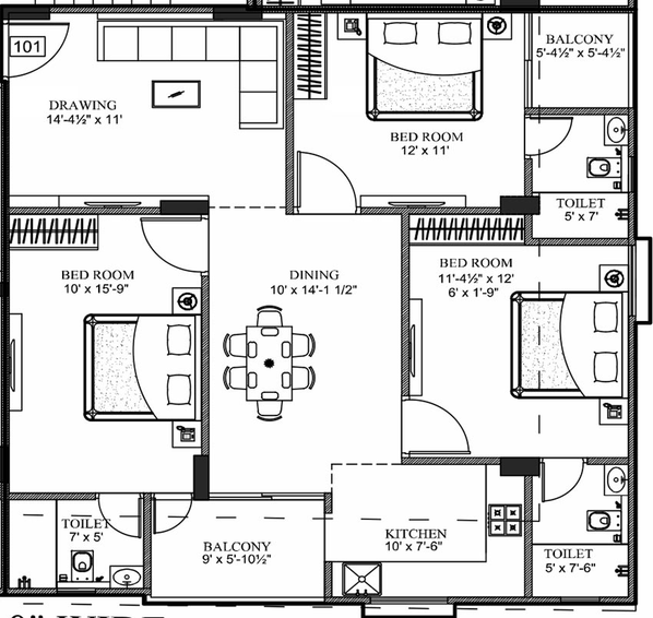 3 BHK Flat in Parth Sunrise in Jagatpura, Jaipur - Image 815630