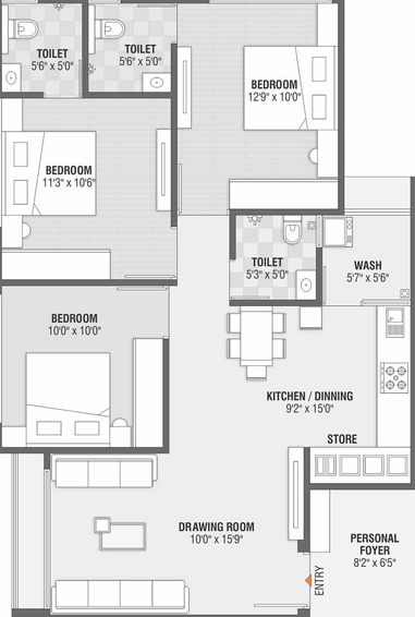 3 BHK Flat in Shreeji Tirupati Tirth in Sughad, Gandhinagar - Image 815631