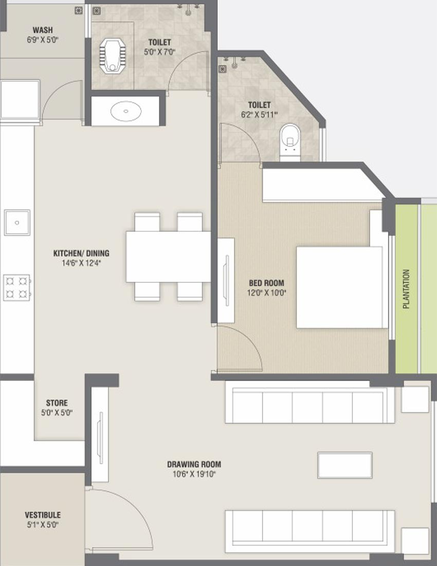 1 BHK Flat in Shree Ram Vaidehi 3 Residency in Vavol, Gandhinagar - Image 815642