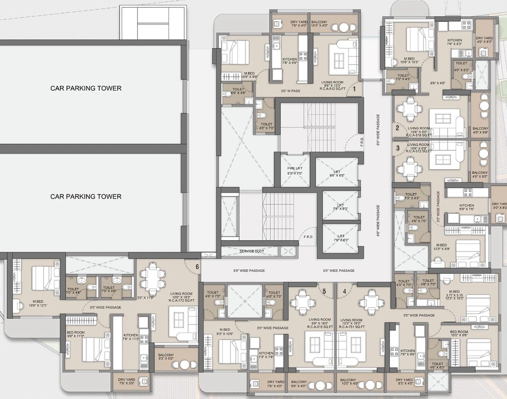 Floor Plan of Leena Oasis in Mira Road East, Thane - Image 168981