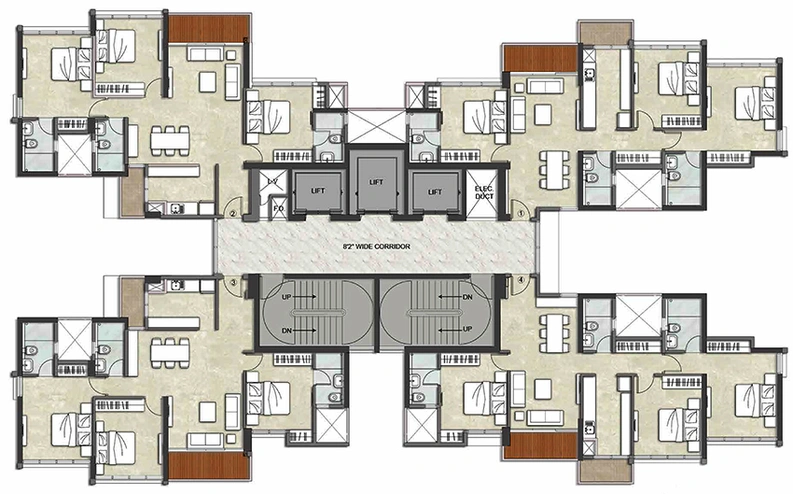 Floor Plan of Kalpataru Sunrise in Kolshet Road, Thane - Image 169034