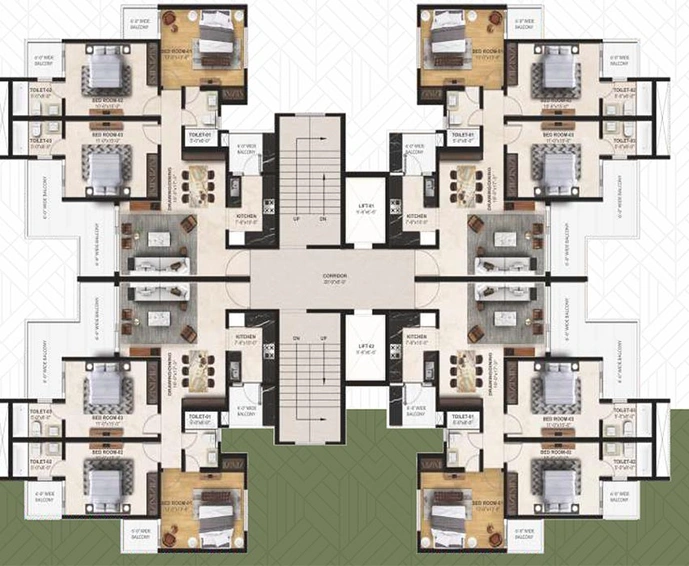 Floor Plan of Goyal Golden Era Home in Zirakpur, Chandigarh - Image 169039