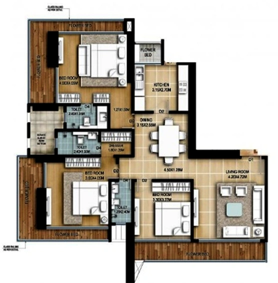 3 BHK Flat in Shristi Sea View in Mahim West, Mumbai - Image 816074