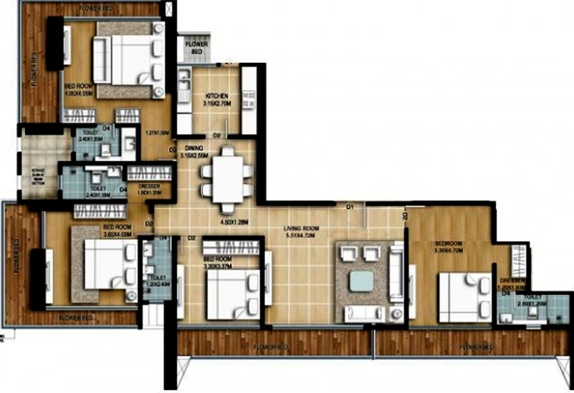 4 BHK Flat in Shristi Sea View in Mahim West, Mumbai - Image 816075