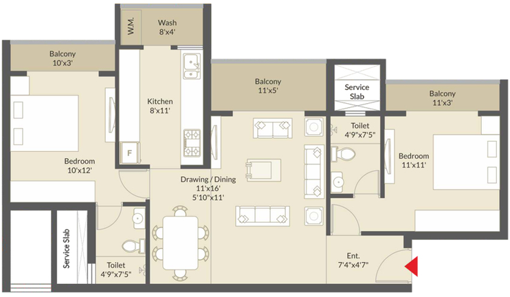 2 BHK Flat in Atharva Nagari 8 in Besa, Nagpur - Image 747549