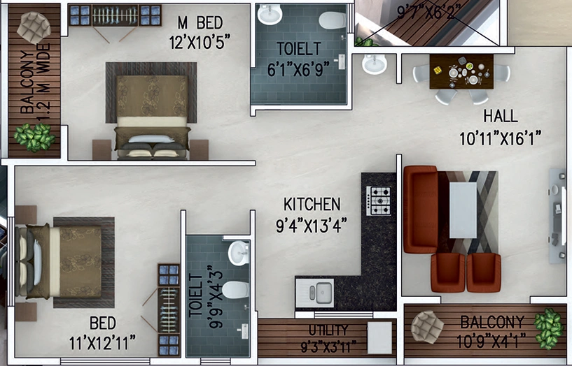 2 BHK Flat in Rass Residency in Nashik Road, Nashik - Image 816283