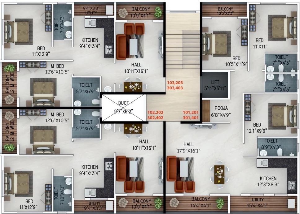 Floor Plan of Rass Residency in Nashik Road, Nashik - Image 169710