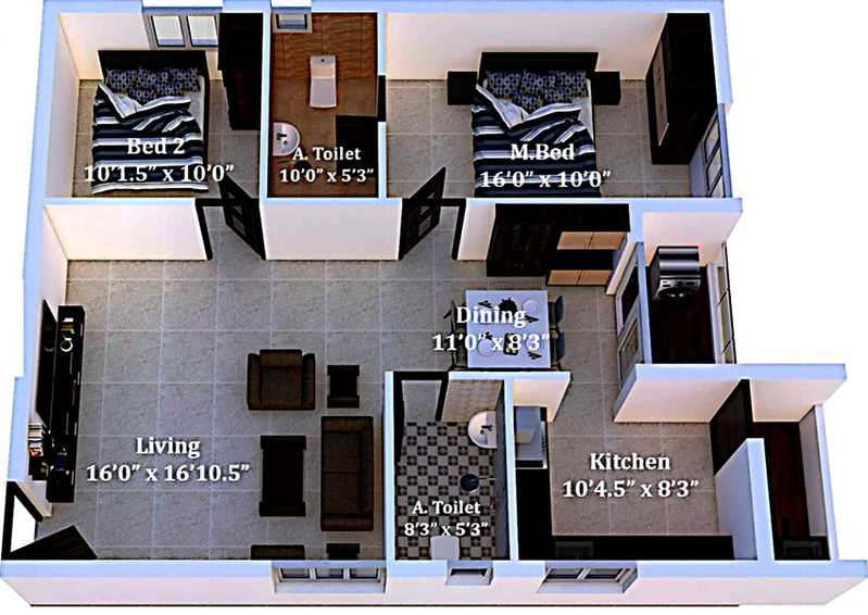 2 BHK Flat in Sri Gujan Amogha in Vadavalli, Coimbatore - Image 816303