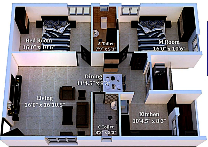 2 BHK Flat in Sri Gujan Amogha in Vadavalli, Coimbatore - Image 816304