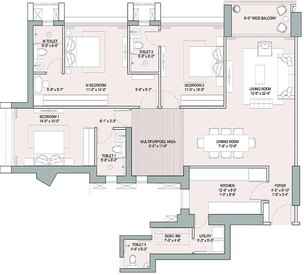 3 BHK Flat in Oberoi Garden City in Pokhran, Thane - Image 816310