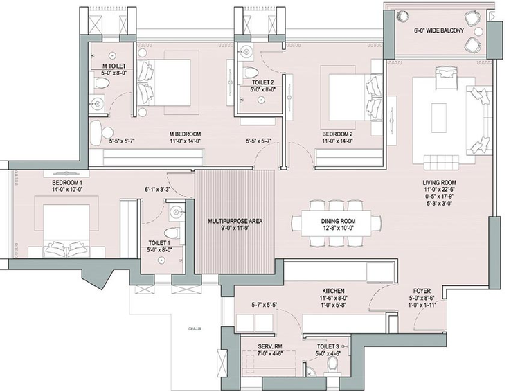 3 BHK Flat in Oberoi Garden City in Pokhran, Thane - Image 816311