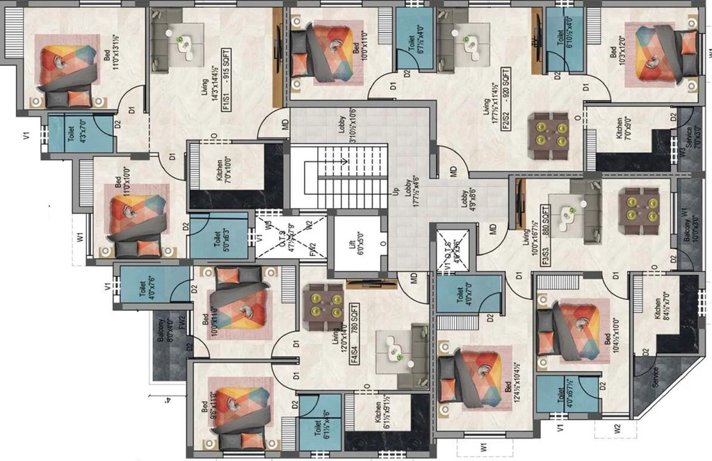 Floor Plan of Sumangali Promise in Medavakkam, Chennai - Image 169867