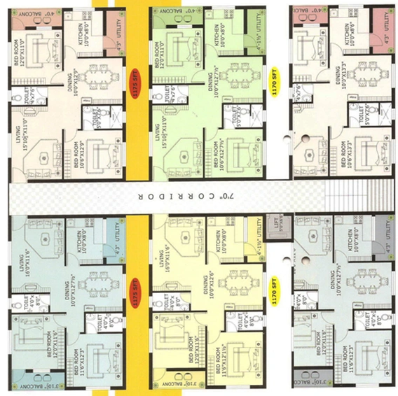 Floor Plan of Bhoomatha Srinivasa Residency in Bheemili, Visakhapatnam - Image 169904