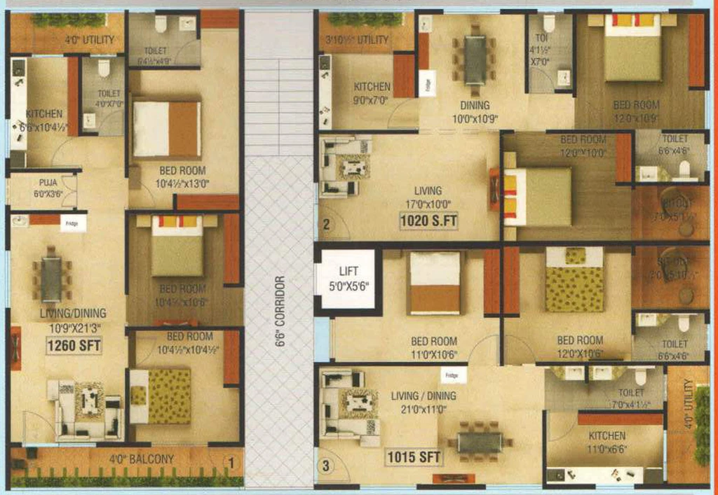 Floor Plan of Bhoomatha Susmitha Mansion in Maddilapalem, Visakhapatnam - Image 169928