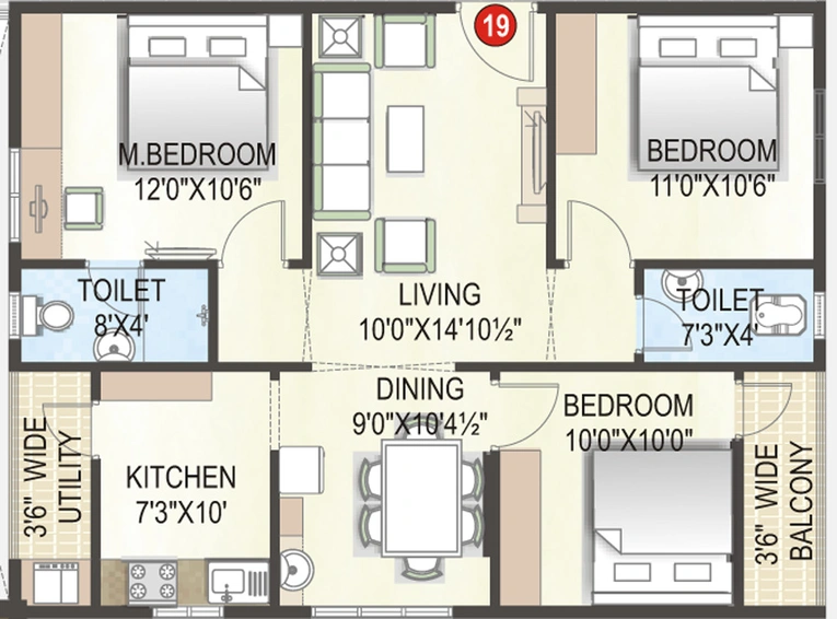 3 BHK Flat in MK Senate in Madhurawada, Visakhapatnam - Image 816387