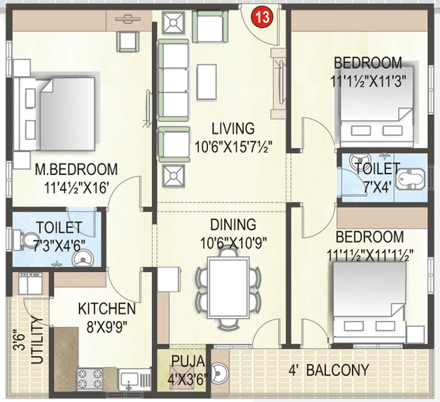 3 BHK Flat in MK Senate in Madhurawada, Visakhapatnam - Image 816389