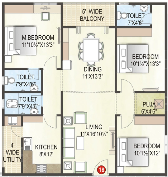 3 BHK Flat in MK Senate in Madhurawada, Visakhapatnam - Image 816390