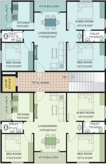 Floor Plan of MK Woods in Pedda Waltair, Visakhapatnam - Image 170060