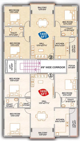 Floor Plan of Navya NuElegance in Lawsons Bay Colony, Visakhapatnam - Image 170091