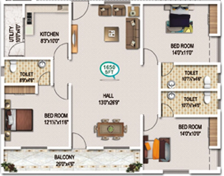 3 BHK Flat in Navya NuOrchid in Seethammadhara, Visakhapatnam - Image 816409