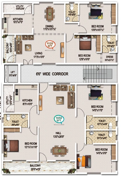 Floor Plan of Navya NuOrchid in Seethammadhara, Visakhapatnam - Image 170103